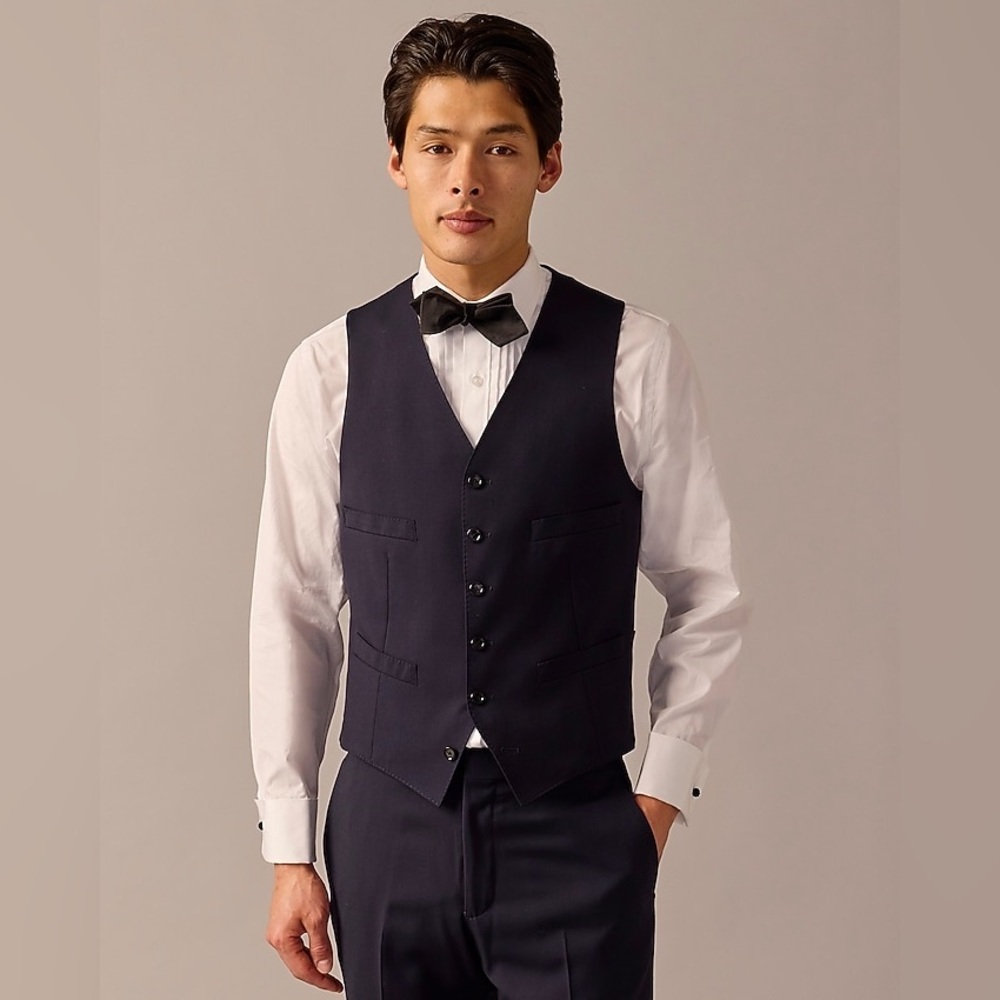 J Crew Ludlow Slim-fit tuxedo vest in Italian wool BV119
